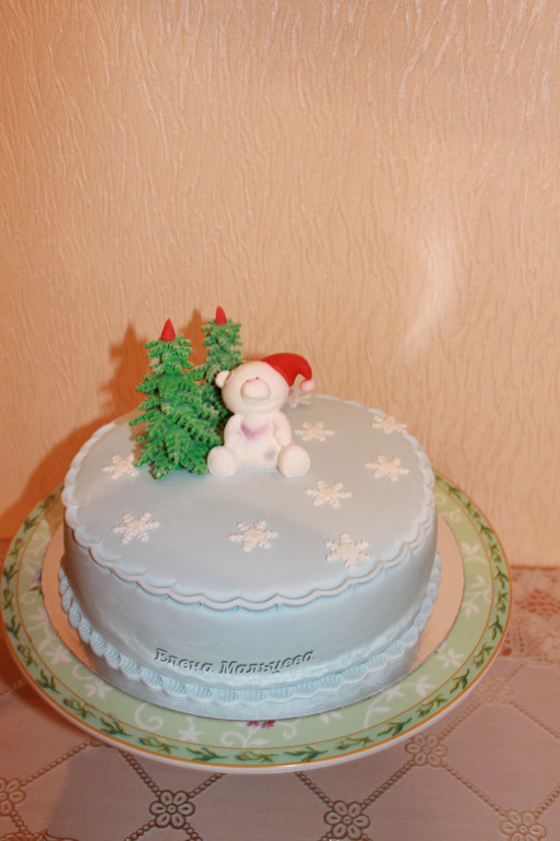 Тортик Новогодний мишка))