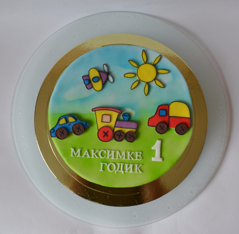 Торт аппликация с машинами Торт аппликация с машинами