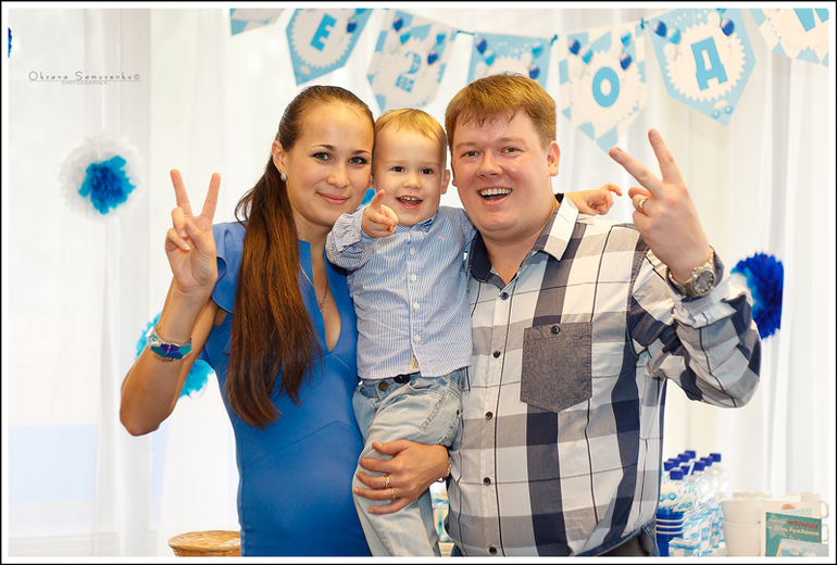 День рождения сыночка 2 года в голубо-белом цвете=)