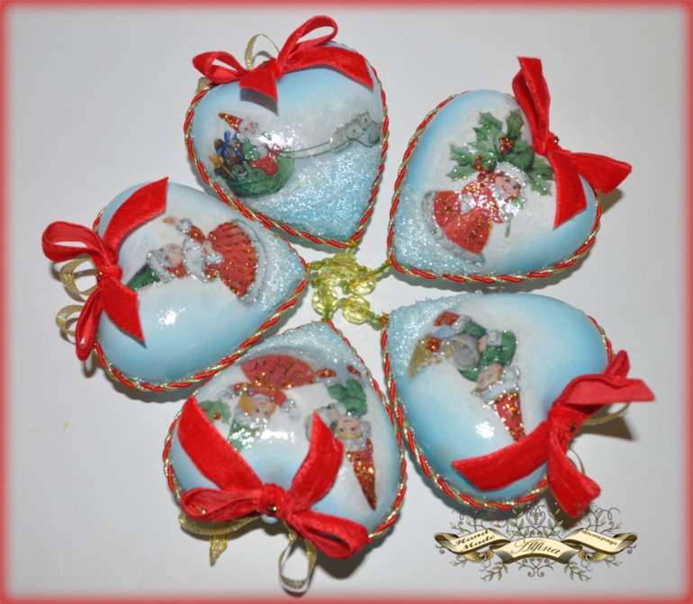 Комплект новогодних украшений на елку "Рождественские гномы"