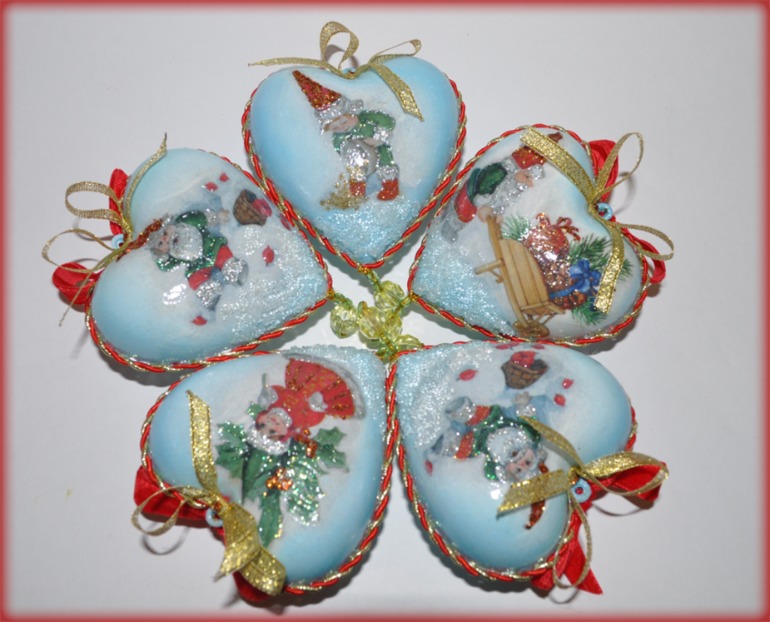 Комплект новогодних украшений на елку "Рождественские гномы"