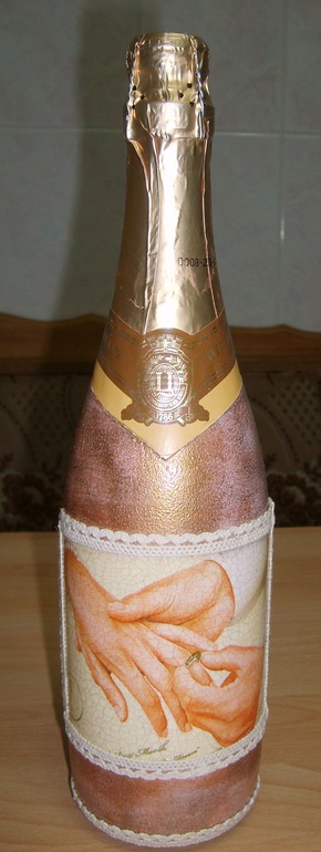 Бутылочка к годовщине, попытка лессировки.