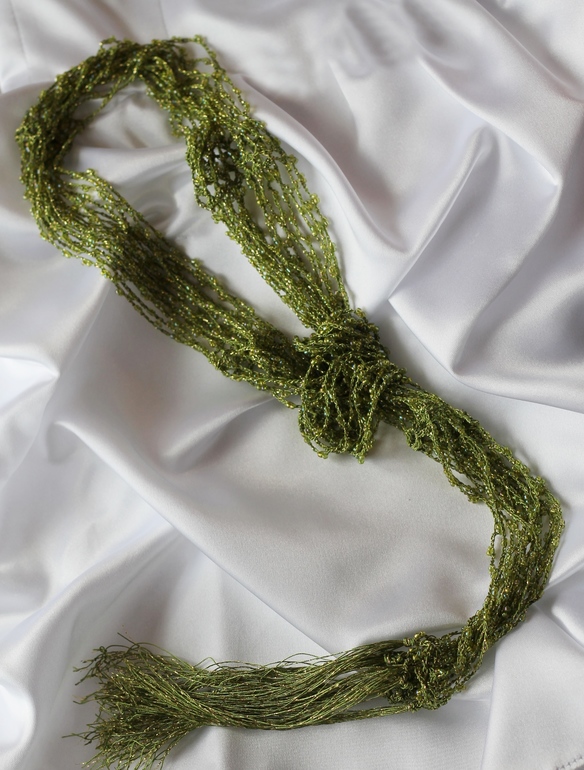 Вязаный бисерный шарф-трансформер. В новом цвете.