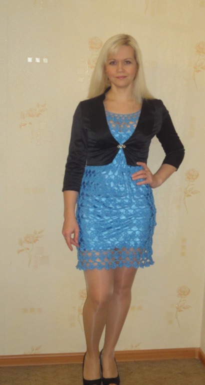 Ажурное платье крючком)))