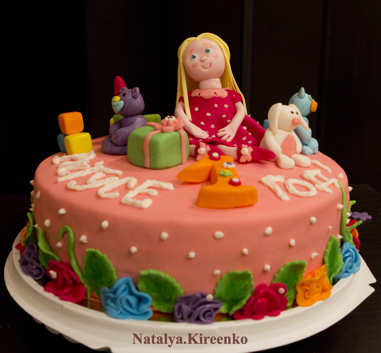 Торт на годовасие девочке :)