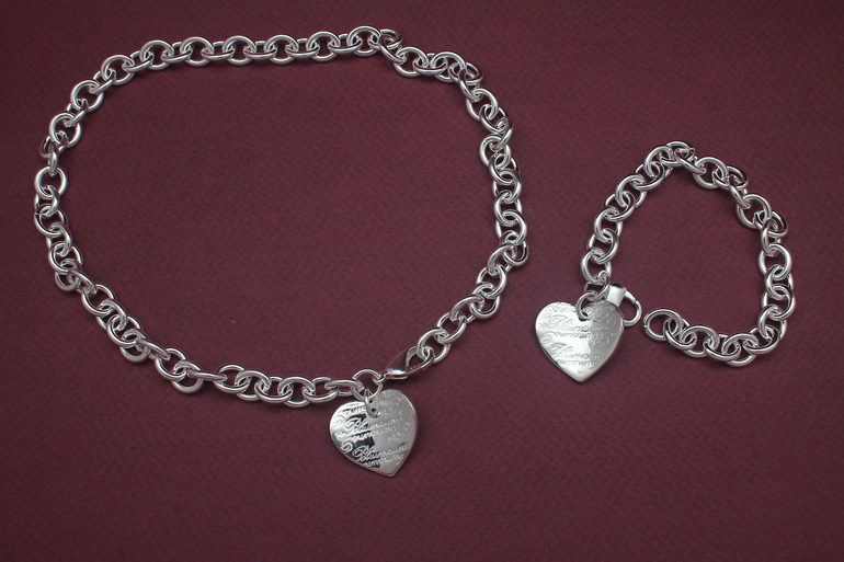 Комплекты (цепь и браслет,серебряное покрытие,925проба))