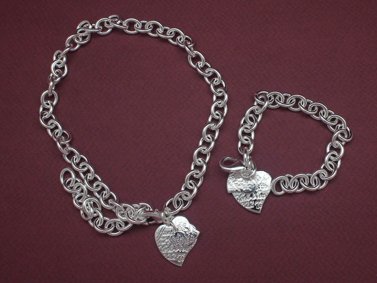 Комплекты (цепь и браслет,серебряное покрытие,925проба))