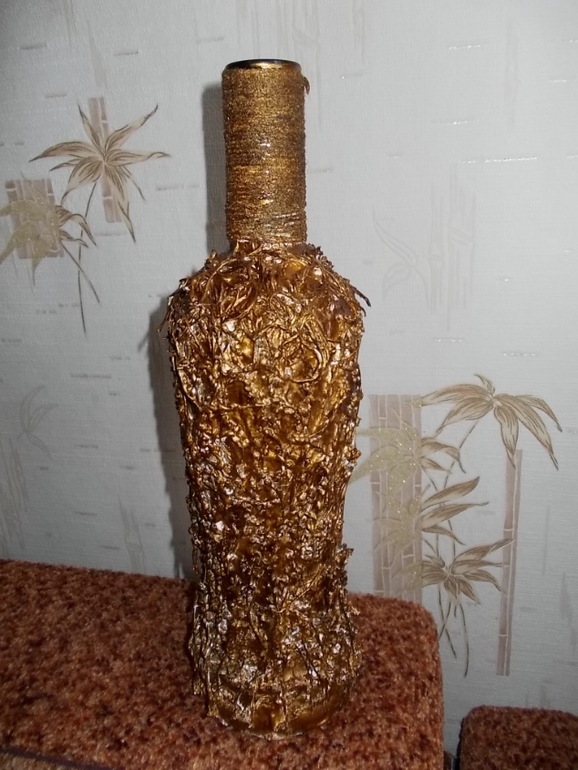 Бутылка в технике терра