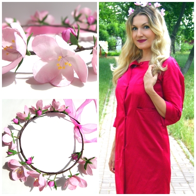 Венок "цветущая сакура" из фоамирана