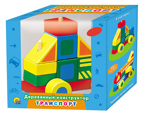 Конструктор деревянный, транспорт "Машина"