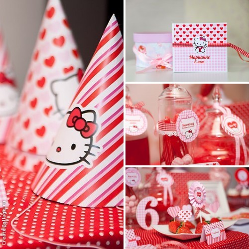Оформление День Рождения в стиле Hello Kitty в День Всех Влюблённых