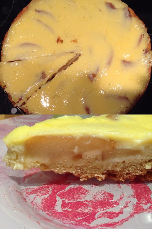Пирог с грушами и лимонным кремом.