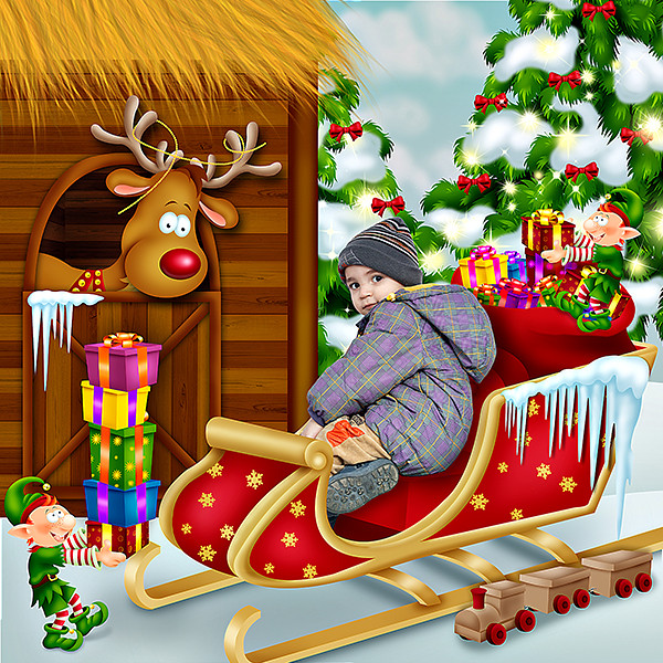 Little helpers of Santa Claus
