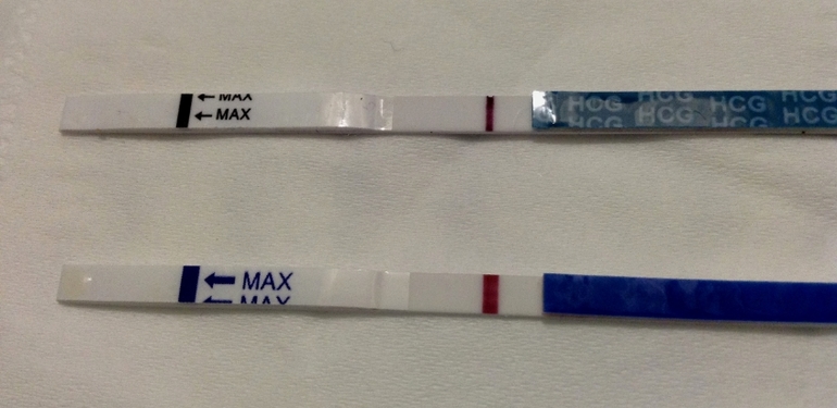 А есть ли беременность??? Полоски не ярчают