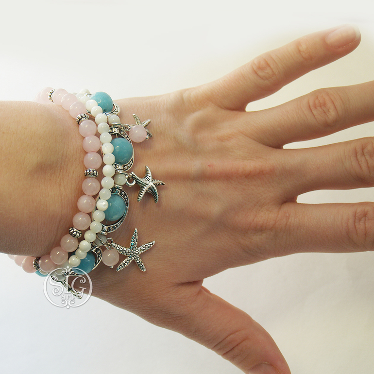 Комплект украшений в морском стиле "Морские звездочки"