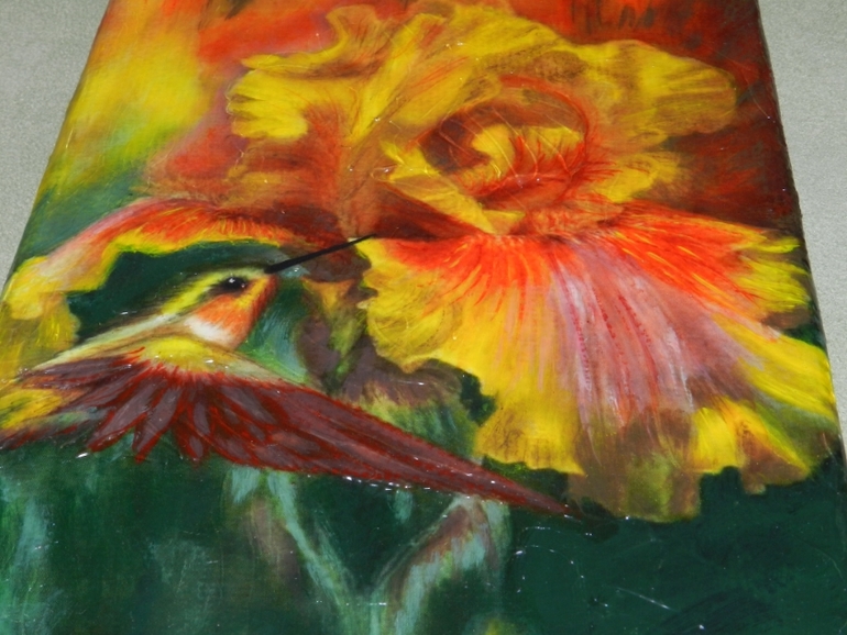 Панно "Колибри" и "Тюльпаны"