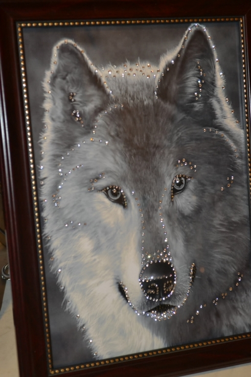 Инкрустация картины "Волк"