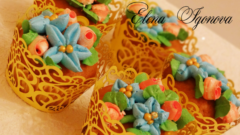 Капкейки кремовые.