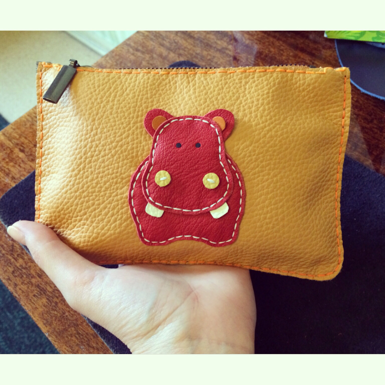 Кожаный двухцветный кошелек)