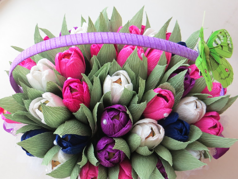 2 корзиночки тюльпанов