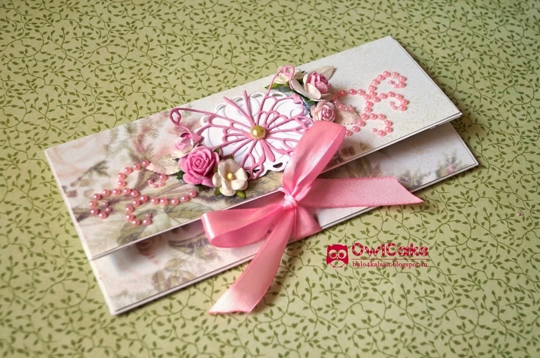 Конверт для денег на розовую свадьбу