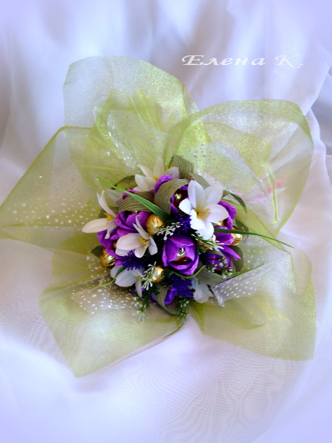 Мои первые ручные букетики и первый заказ