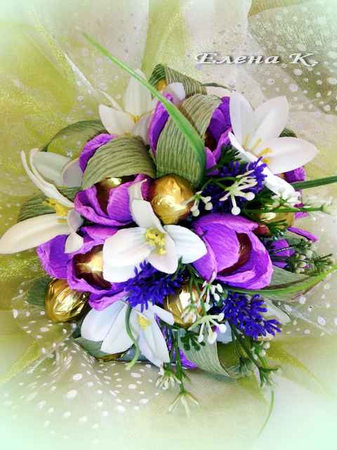 Мои первые ручные букетики и первый заказ