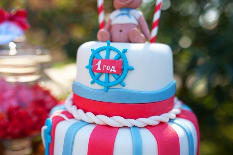 Оформление Дня Рождения в морском стиле для тройняшек