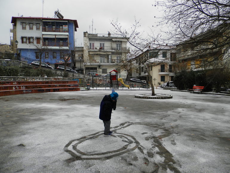 Салоники в снегу