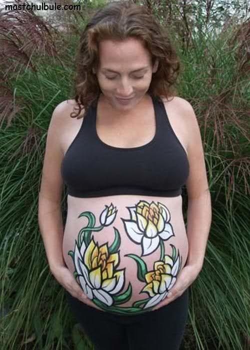 Идеи для фотосессии беременных, часть 3 "Боди арт животиков""