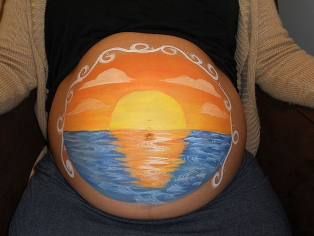 Идеи для фотосессии беременных, часть 3 "Боди арт животиков""