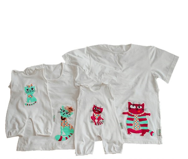 Боди, футболки и туника ручной работы с милыми котэ