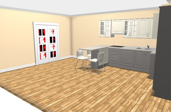 Помогите с планированием кухни линдиго серая с белым в кухне студии.