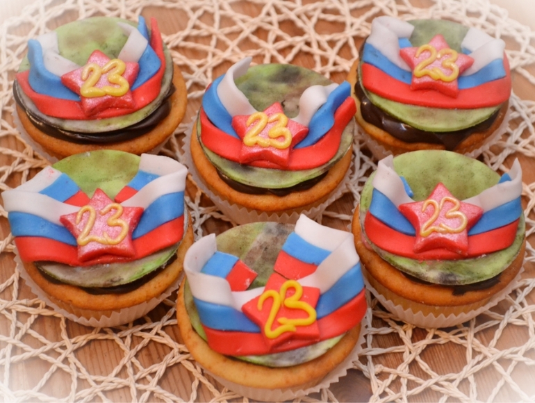 Капкейки к 23 февраля