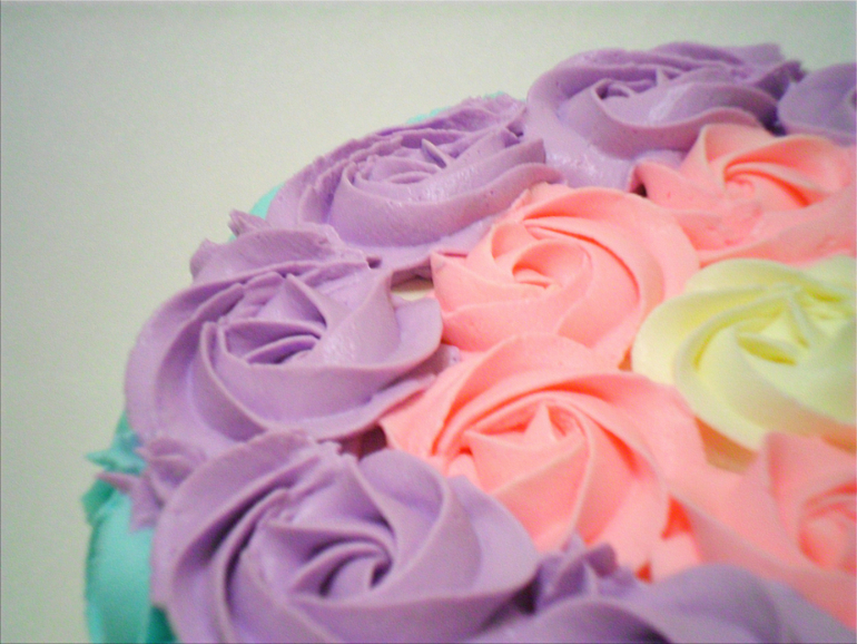 Birthday rainbow cake))