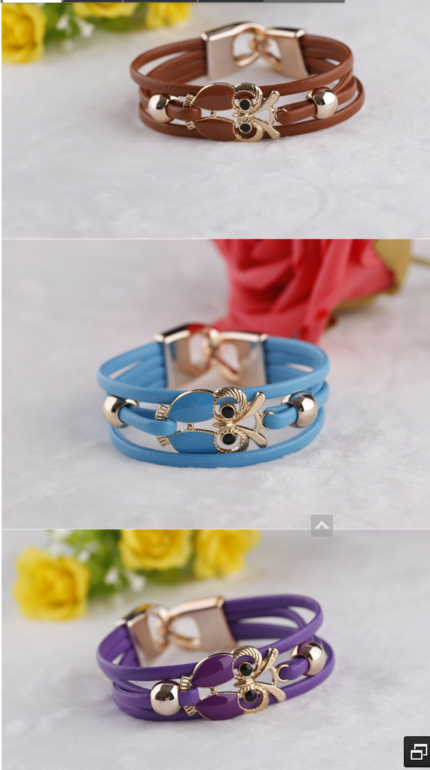 яркие браслеты с совушками, цена 75 руб!