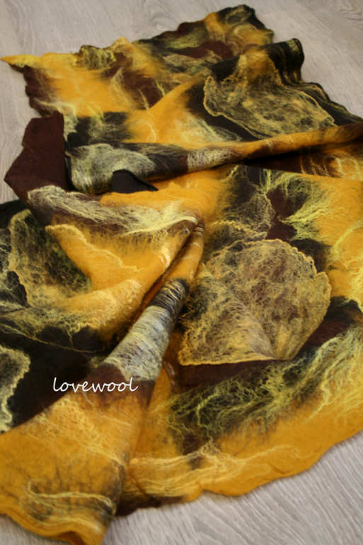 Палантин "ШАФРАН и КОРИЦА" для Елены