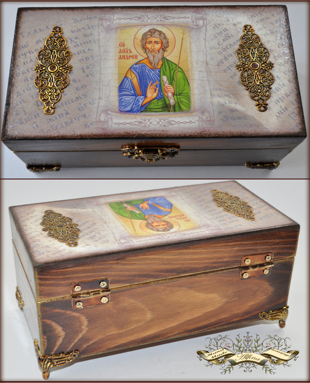 Шкатулка для церковных принадлежностей "Святой апостол Андрей Первозванный".