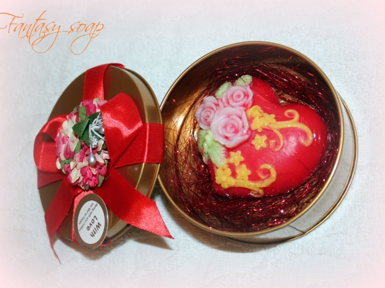 Мыло ручной работы ко Дню Влюблённых