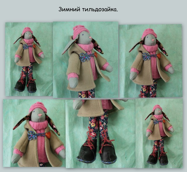 Зимний тильдозайка.