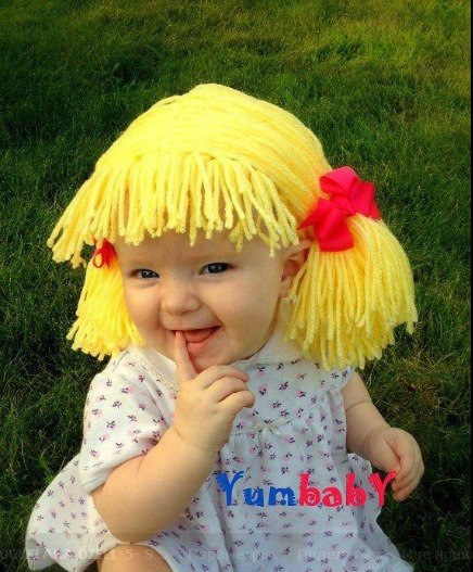 Шапочка-парик, как волосы у куклы