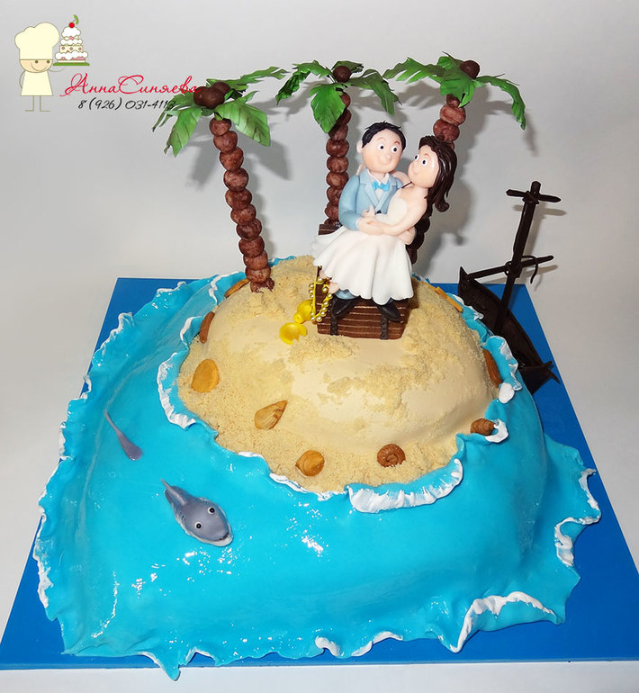 Торт свадебный "Остров любви"
