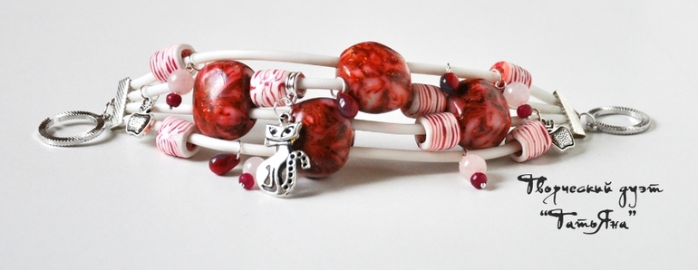 Браслет "Сладкая кошечка" и Бусы "Арахисовые"