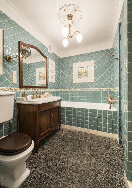 Диагональная раскладка плитки.