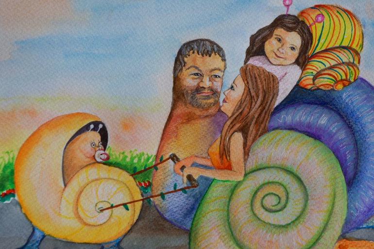 Счастливые Улитки. Иллюстрация одной семьи.
