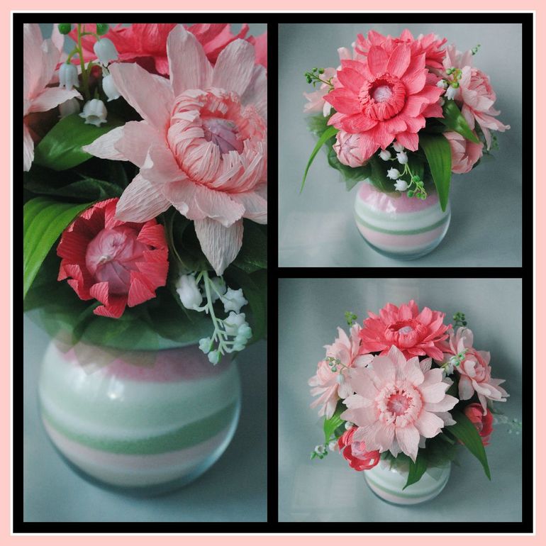 Декоративная ваза с конфетными лотосами.