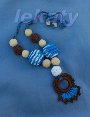 Слингокулон с мотивам ирландского кружева "Шоколад и бирюза"