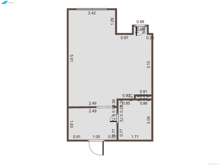 Дизайн квартиры студии 27м для мамы и сына 4г