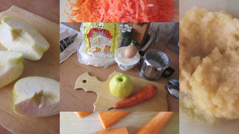 Морковно-яблочное суфле на пару.