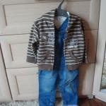 Костюмы, джинсы Zara, толстовка р. 74